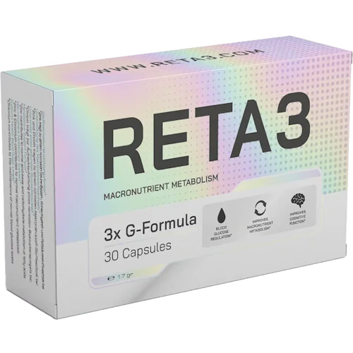 Reta3 box with 30 food supplement capsules